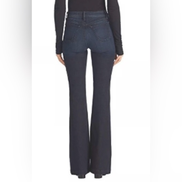 J Brand Maria High Rise Flare Jeans In Embrace Dark Wash Stretch Hemmed Size 27 - Picture 2 of 12